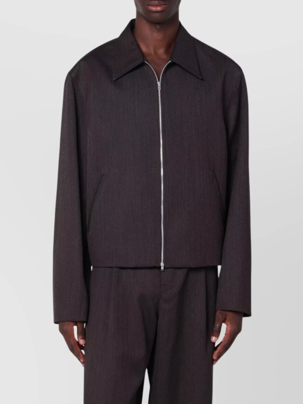 Our Legacy Wool Jacket With Zip And Pockets In Purple