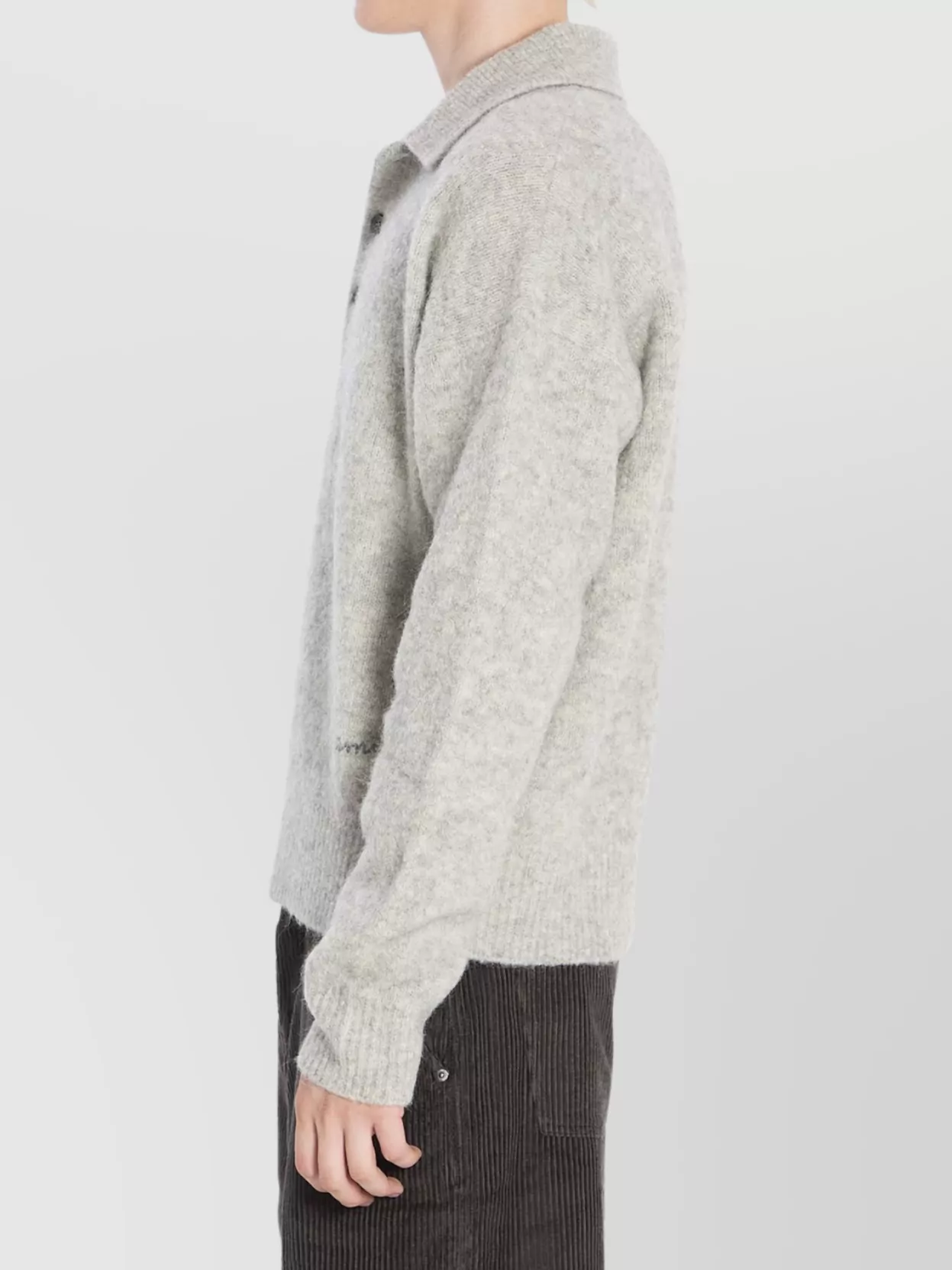 Ami Paris Alpaca And Wool Blend Polo Shirt