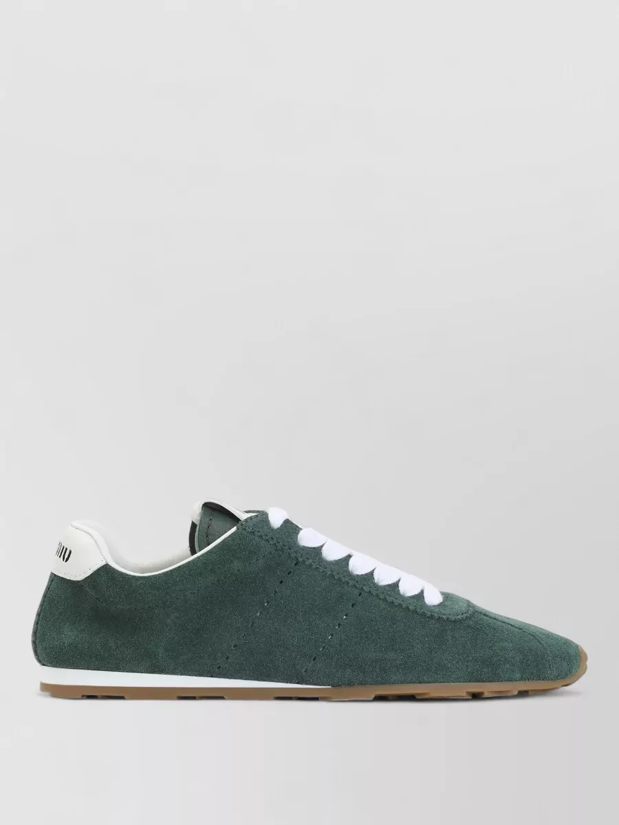 Miu Miu Leather lace-up low-top sneakers