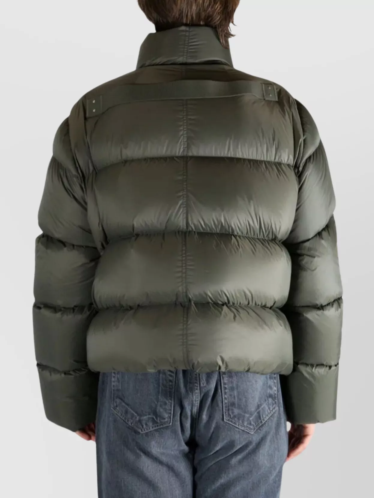 Rick Owens Asymmetrical Zip Down Jacket Turtle Design