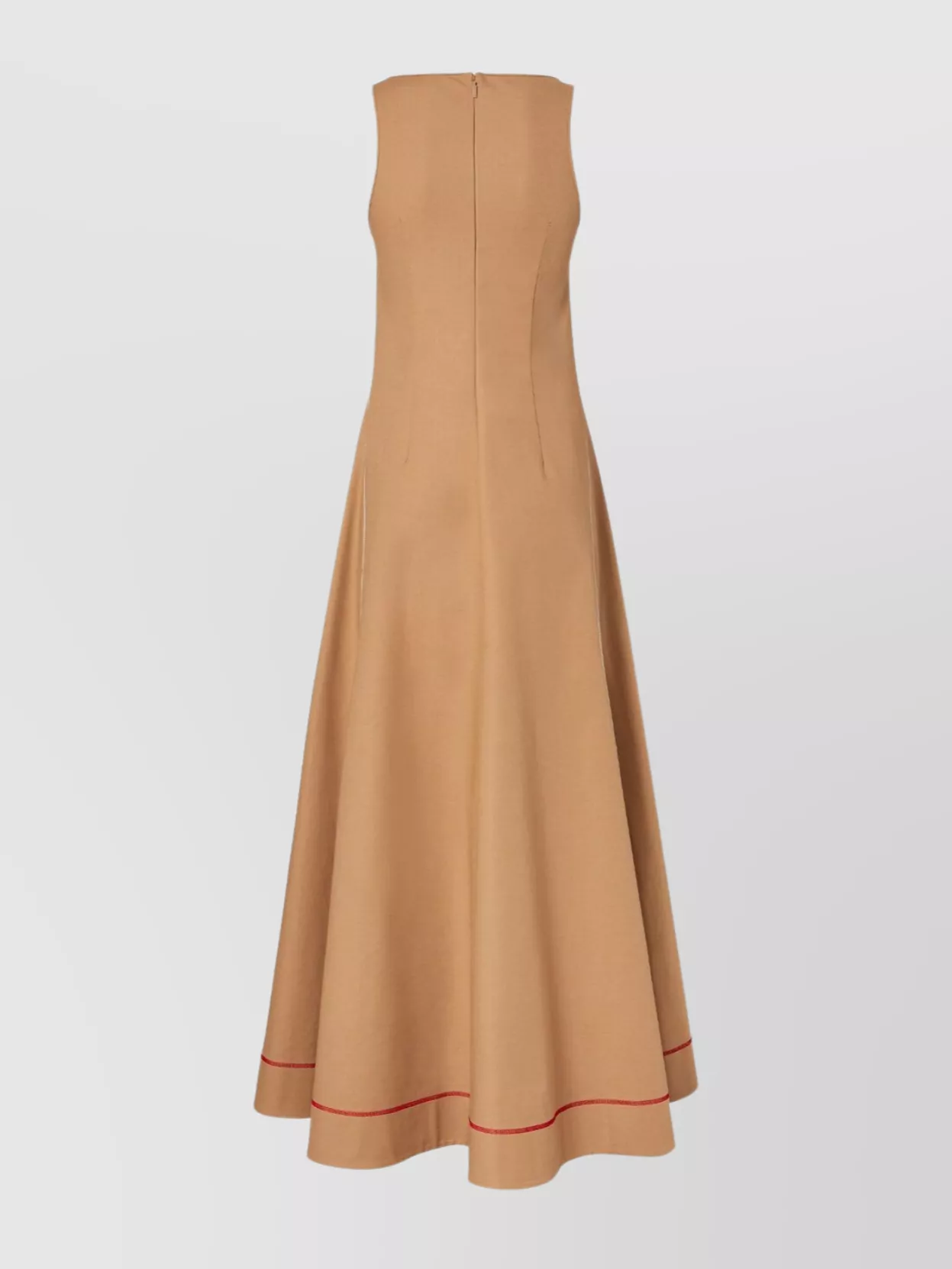 Fendi Stitched Maxi Dress Scoop Neckline In Brown