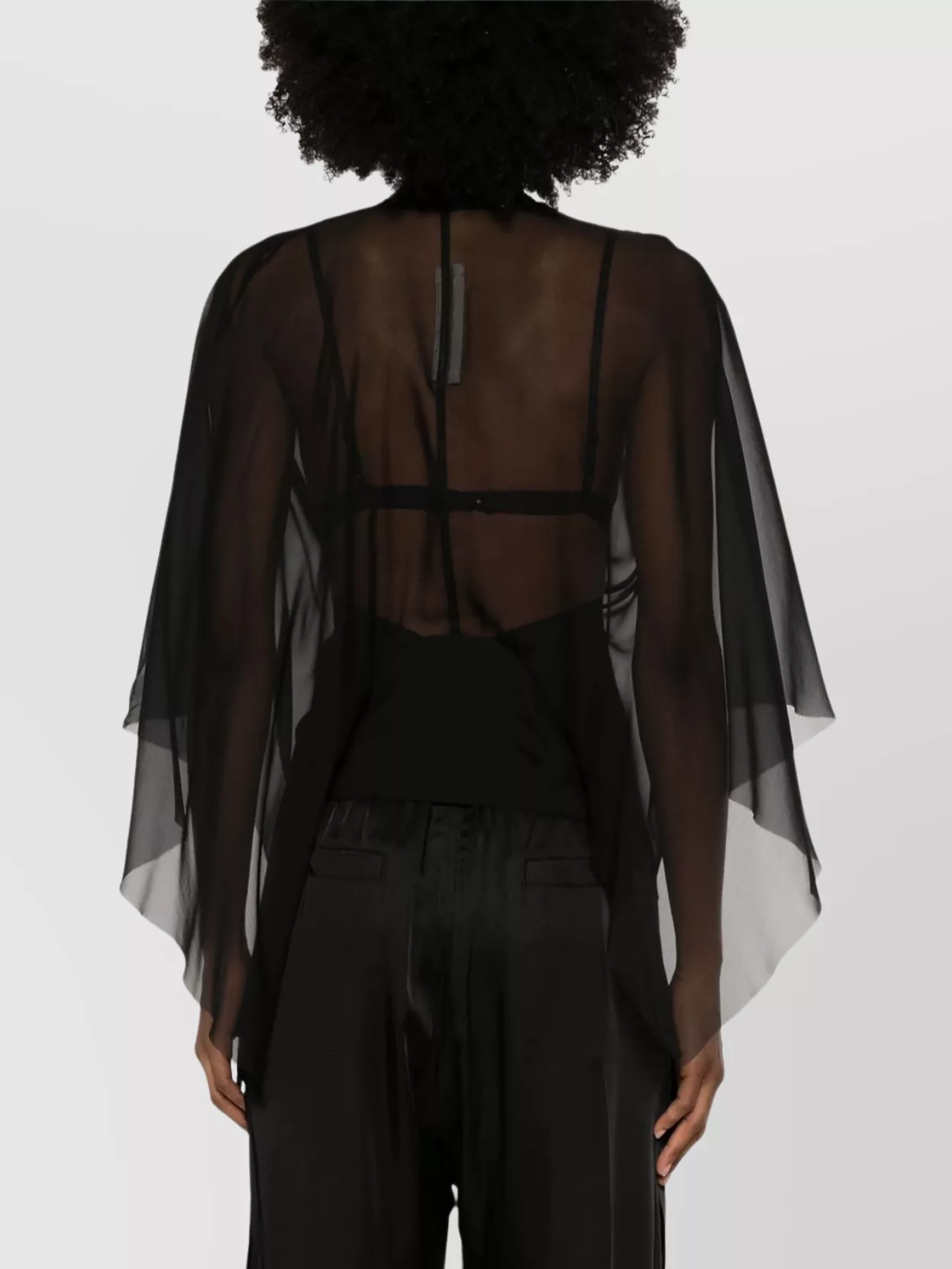 Rick Owens Draped Kimono Sleeves Layered Jacket