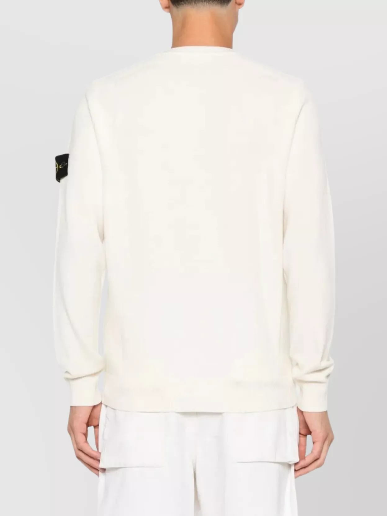 Stone Island Wool Blend Sweatshirt With Iconic Logo Patch And Timeless Design In White