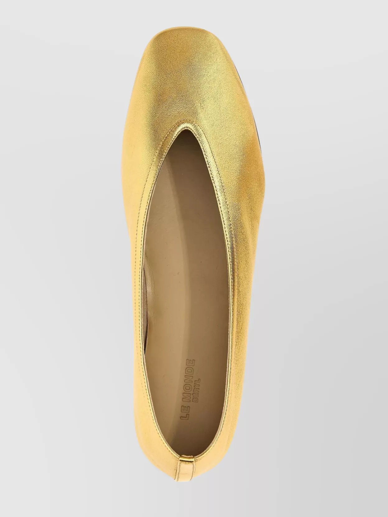 LE MONDE BERYL 'SQUARE TOE METALLIC FINISH BALLET FLATS'