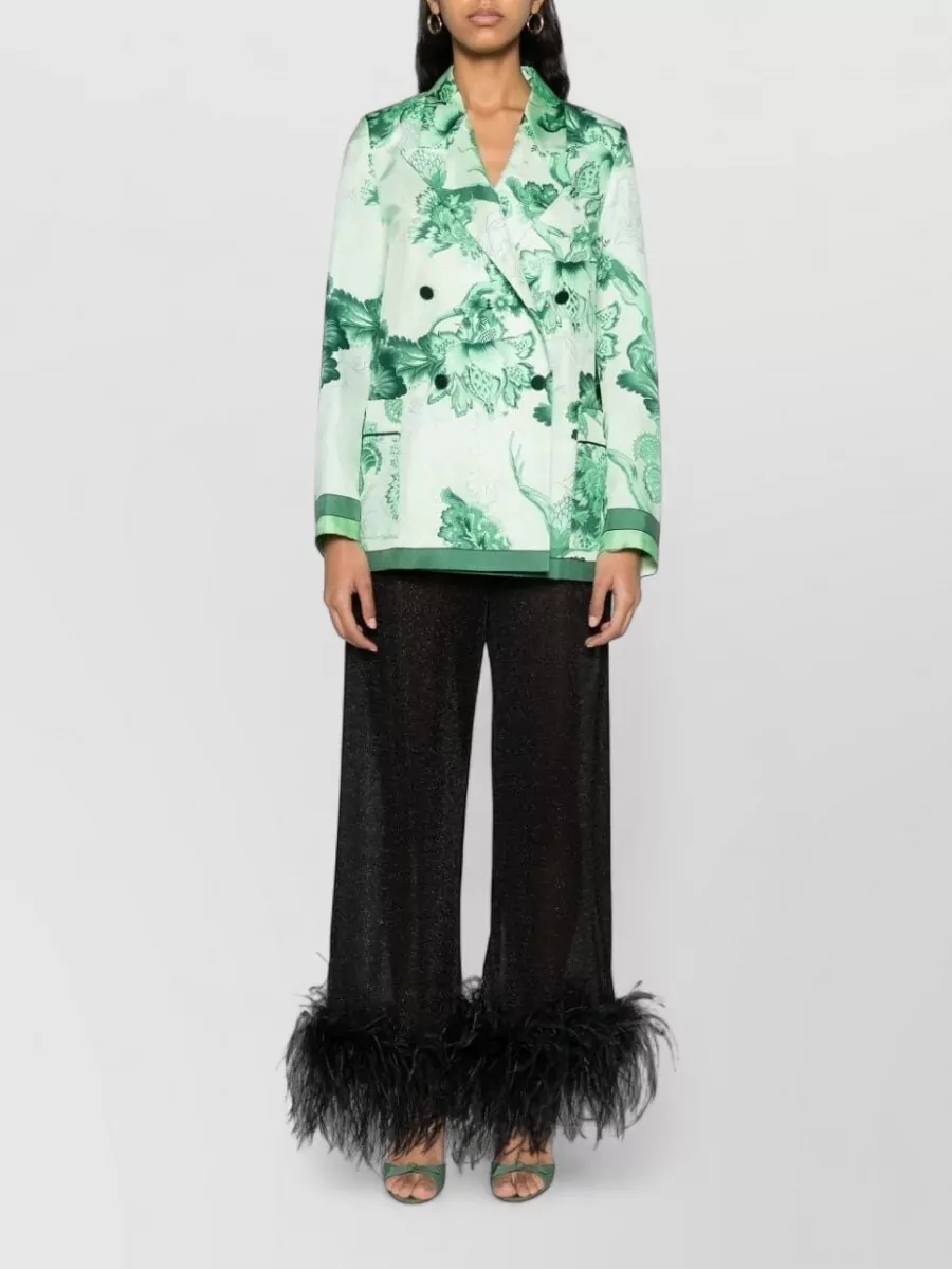 F.r.s For Restless Sleepers Silk Floral Print Double-Breasted Blazer