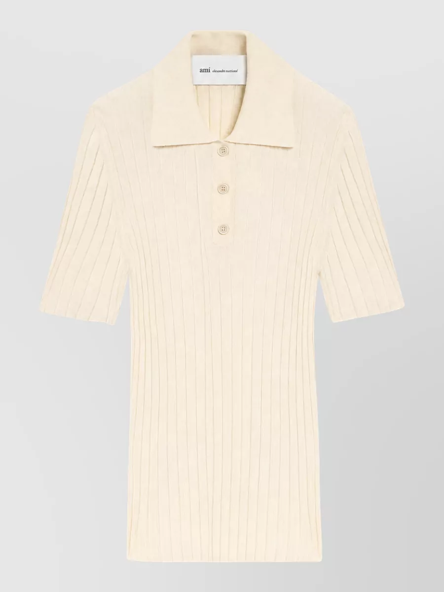 Ami Paris ribbed-knit a-line skirt