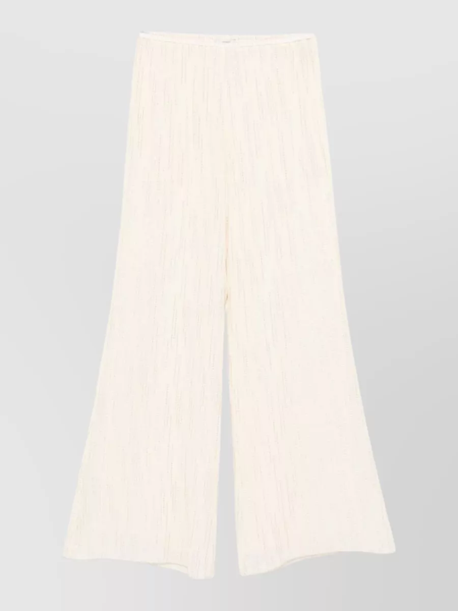 Forte Forte Crystal Textured Knit Wide-Leg Trousers