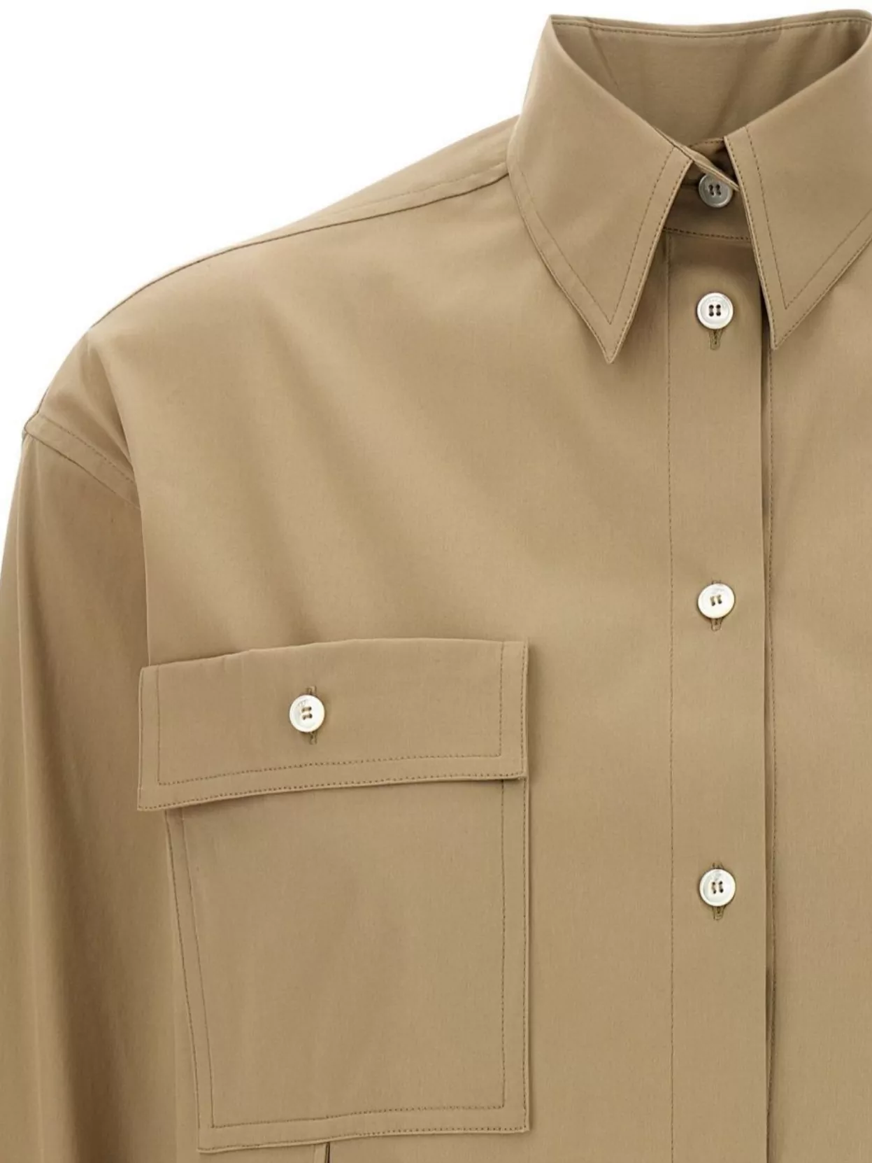 Ferragamo Long Sleeves Panel Shirt In Brown