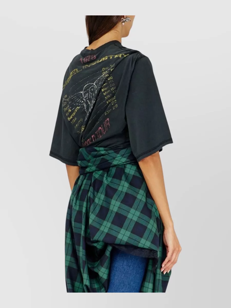 Diesel Cotton Draped Printed T-Shirt