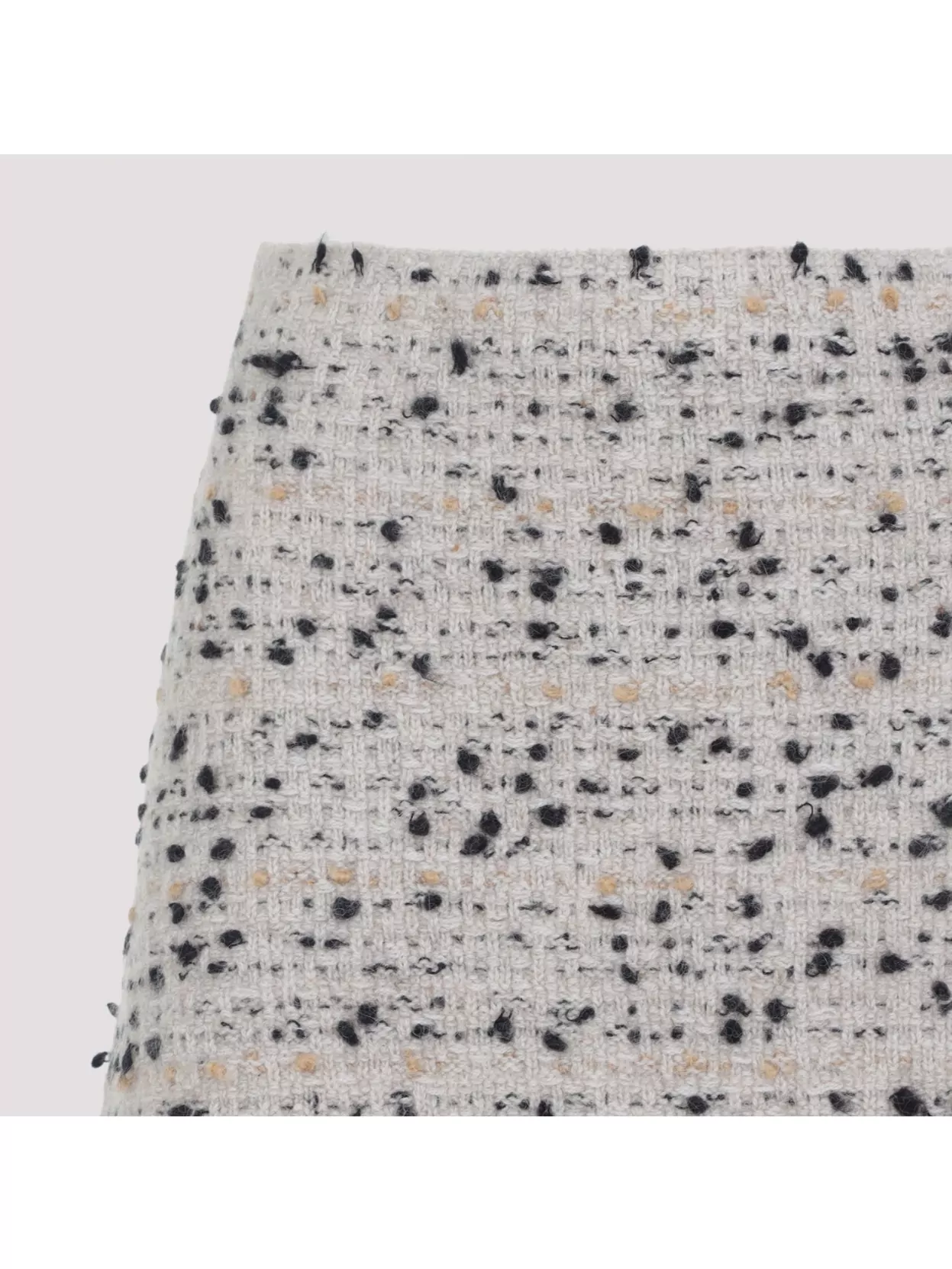 Fabiana Filippi Beige Frayed-knot Donegal Tweed Mini Skirt In Gray