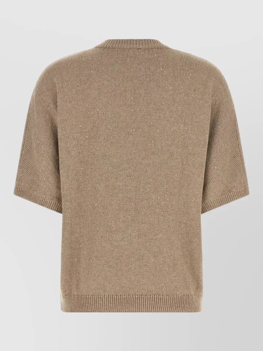 Brunello Cucinelli Cashmere Silk Ribbed Short-Sleeve Sweater
