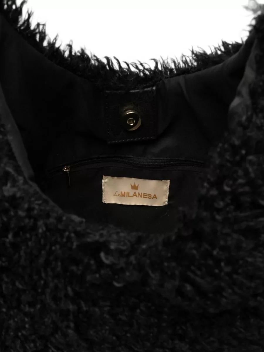 La Milanesa Faux Shearling Hobo Bag