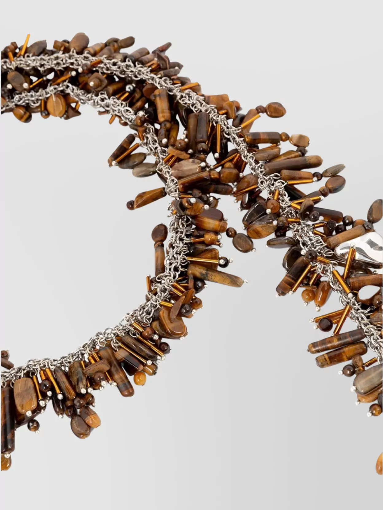 Dries Van Noten Adjustable Beaded Multi-strand Necklace In Brown