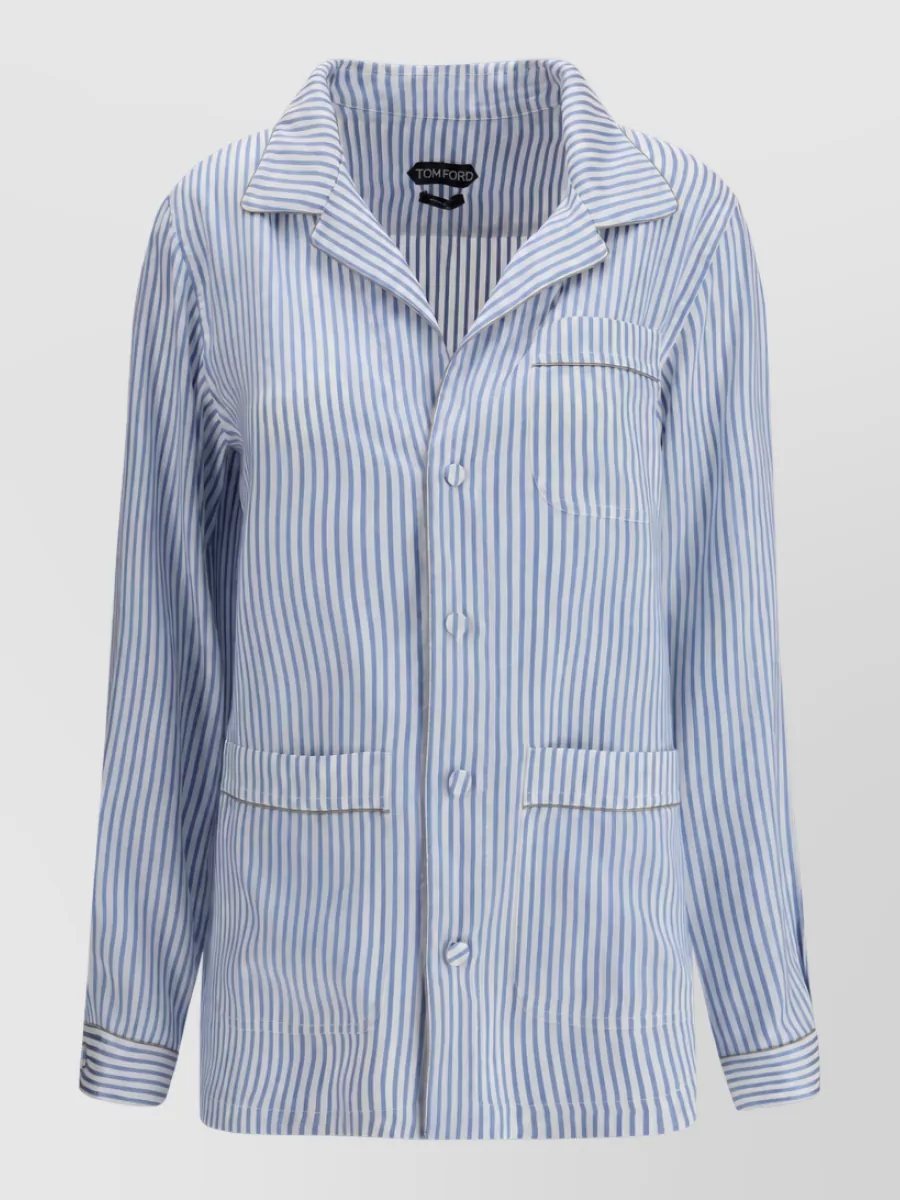 Tom Ford striped silk pyjama shirt