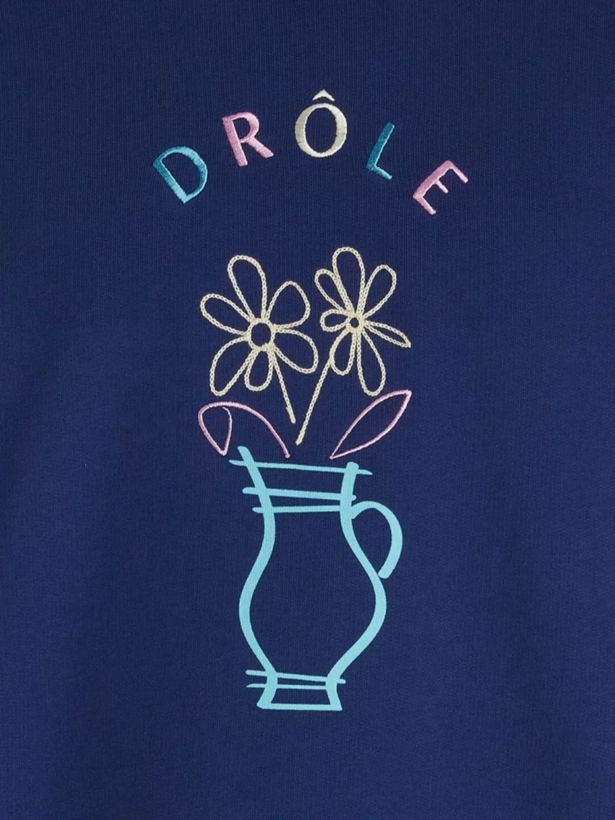 Drôle De Monsieur Crewneck Cotton Sweatshirt Embroidered Design