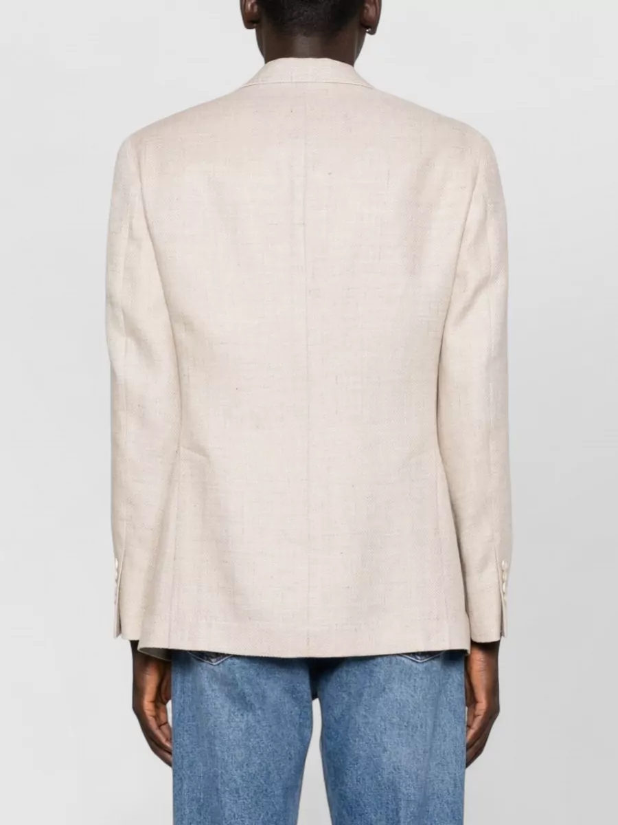 Brunello Cucinelli Notch Lapel Jacket Featuring Buttoned Cuffs