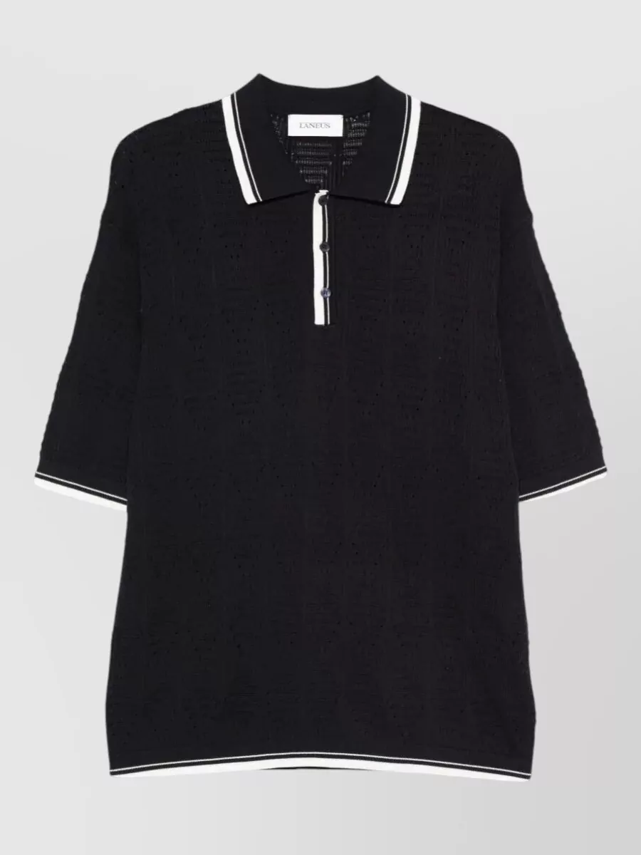 Laneus Cotton Knitted Polo Shirt