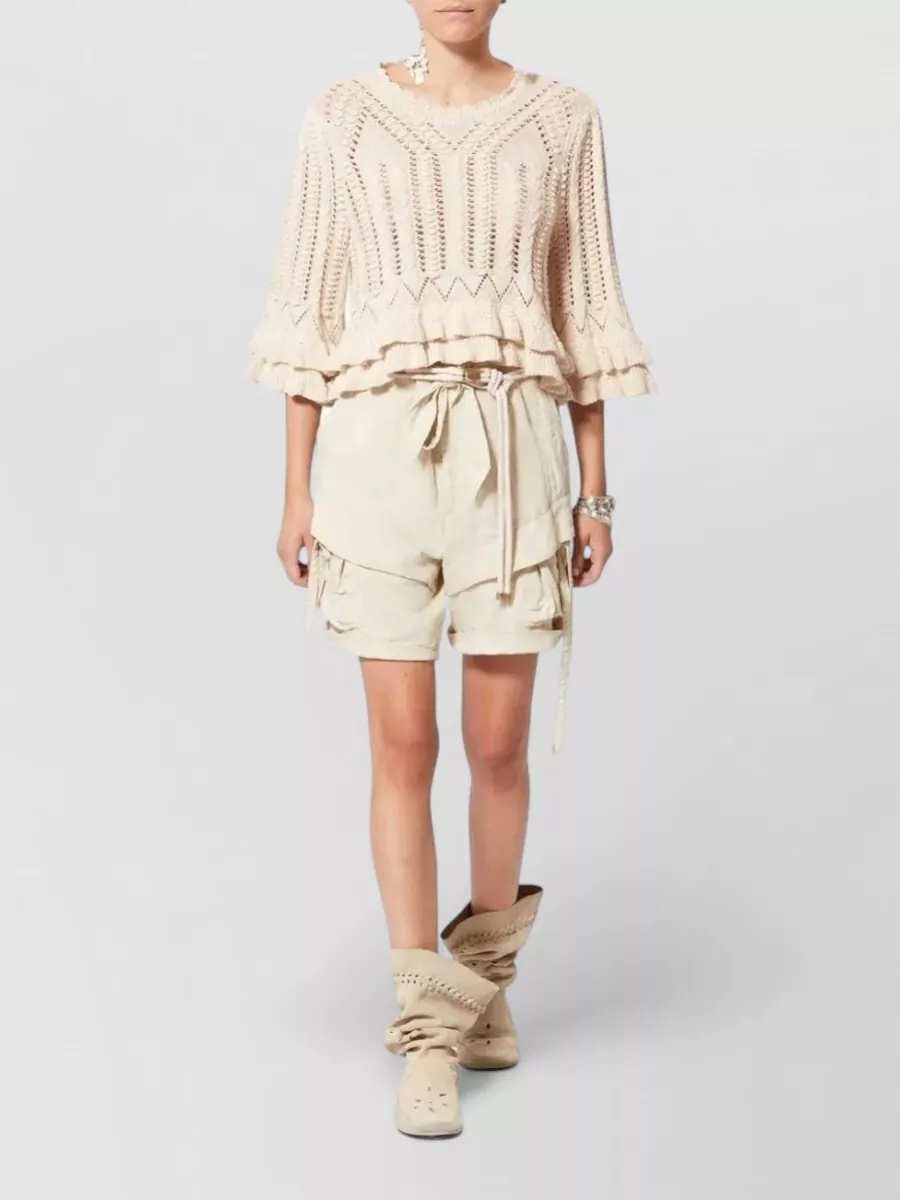 Isabel Marant Etoile Cotton Ruffled Crewneck Sweater