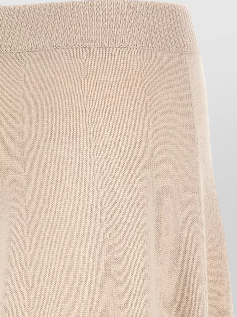 Agnona Cashmere High-Rise Flared Midi Knitted Skirt