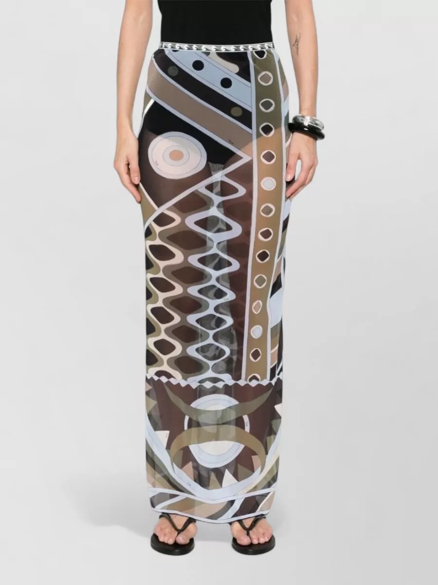 Pucci Printed Tulle Maxi Skirt