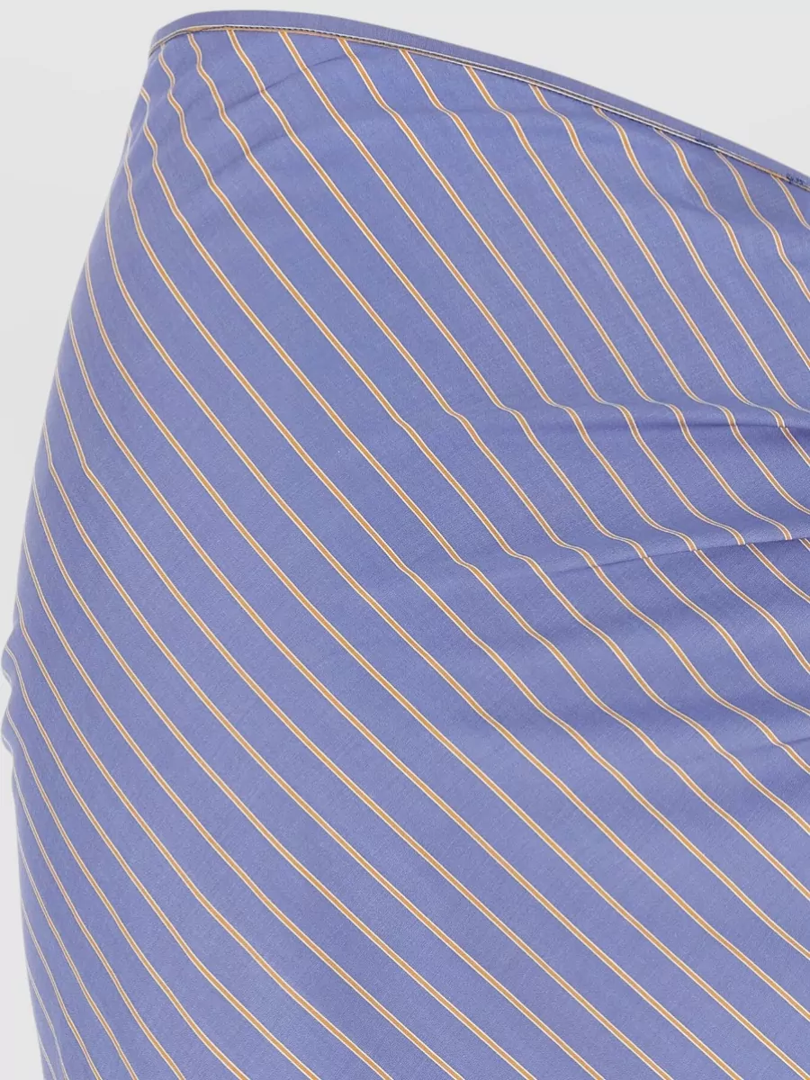 The Andamane Cotton Striped Beaded-Fringe Draped Wrap Skirt