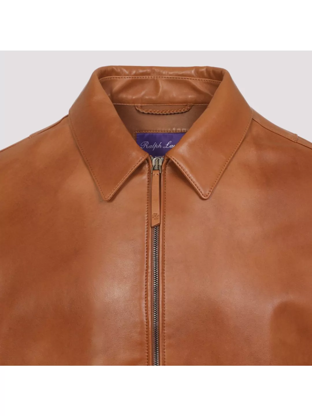 Ralph Lauren Purple Label Bomber Jacket With Point Collar And Ribbed Cuffs