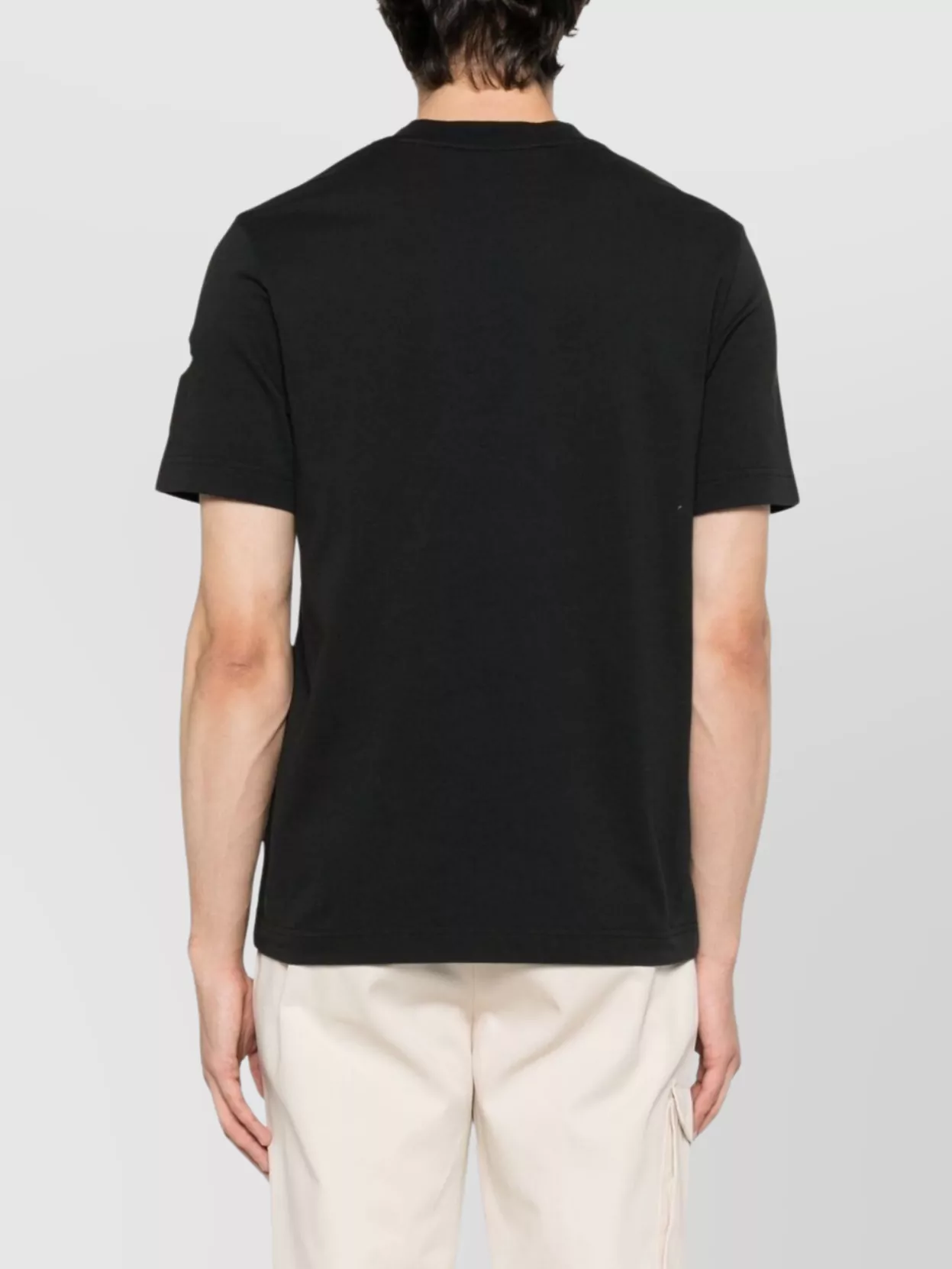 Moncler Cotton Crew Neck T-Shirt With Embroidered Logo