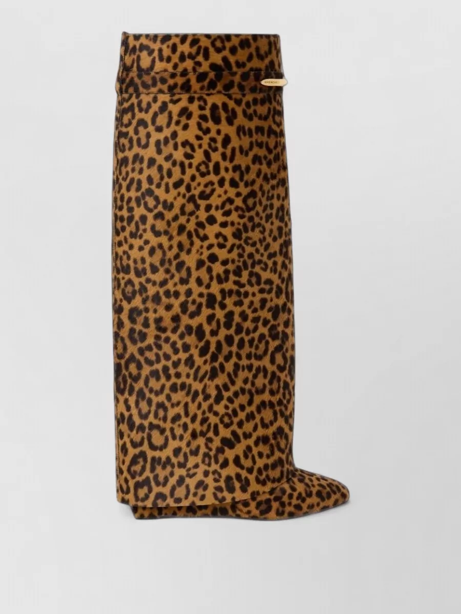 Givenchy Calf Hair Leopard-Print Ankle Boots
