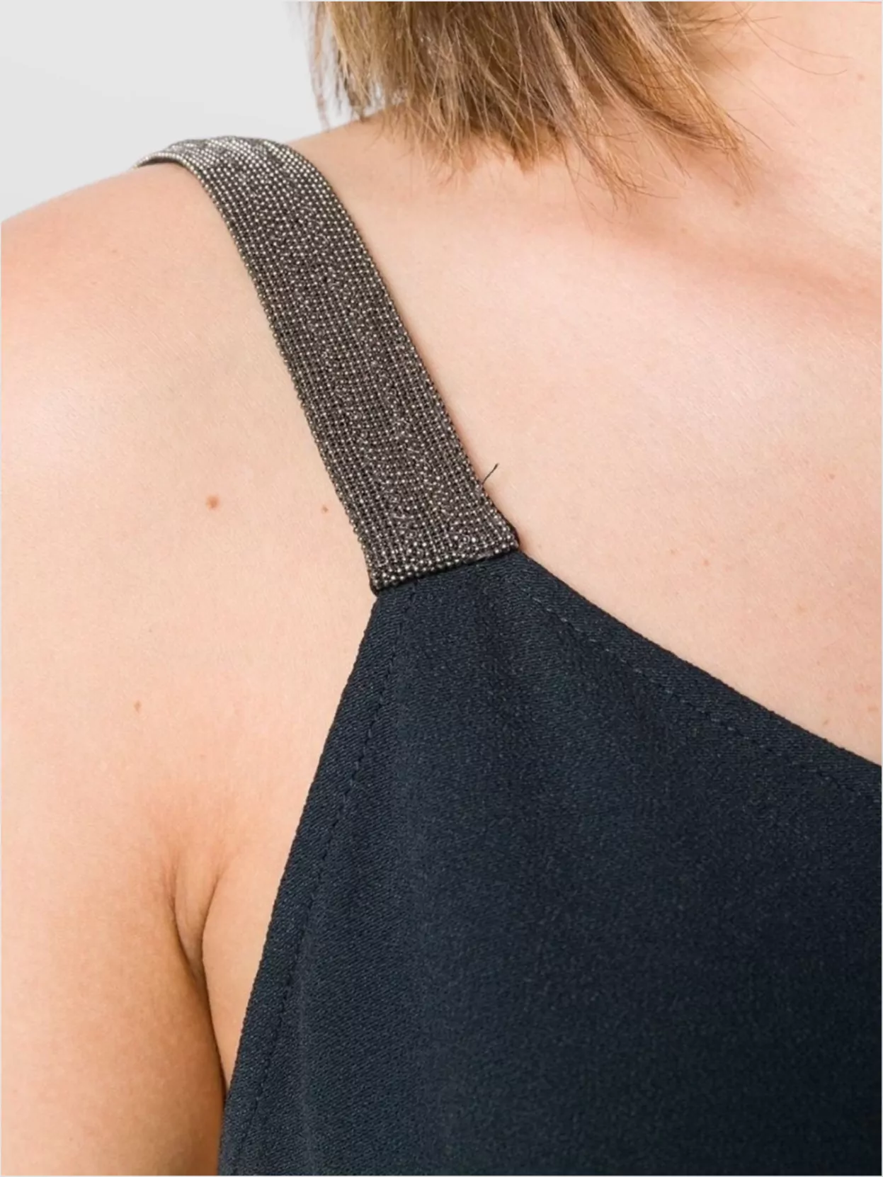 Fabiana Filippi V-Neck Top With Metallic Strap Detail