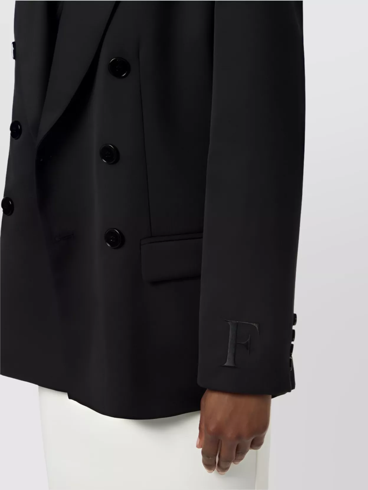 Elisabetta Franchi Double-breasted Jacket Flap Pockets In Black
