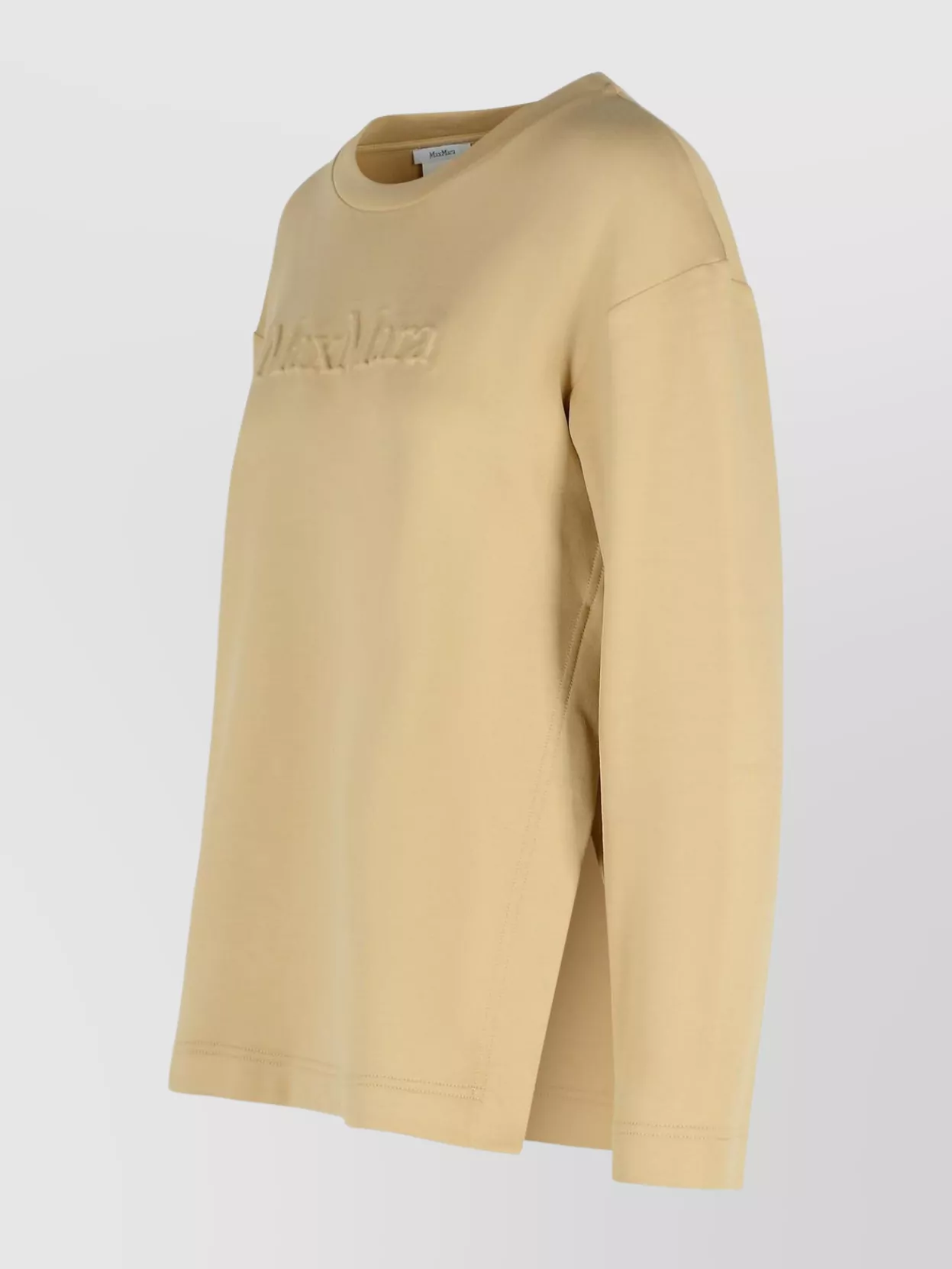 Max Mara Silk And Cotton Crew Neck Sweatshirt In Brown