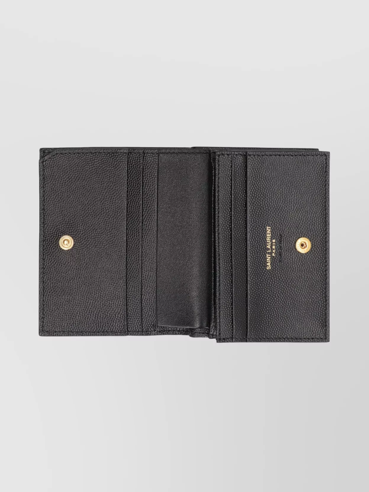 Saint Laurent Portacarte Cassandre In Leather In Black
