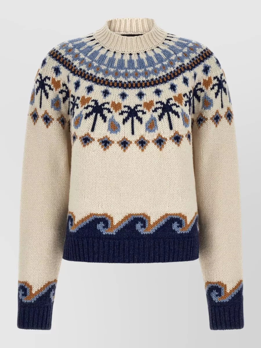 Alanui virgin wool fair isle jacquard sweater