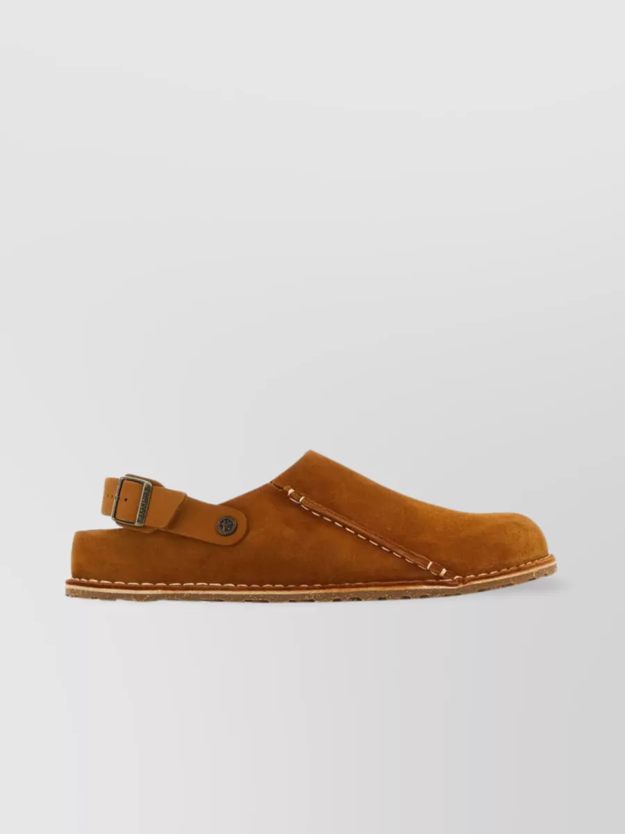 BIRKENSTOCK LUTRY SLIPPERS WITH SUEDE AND BUCKLE