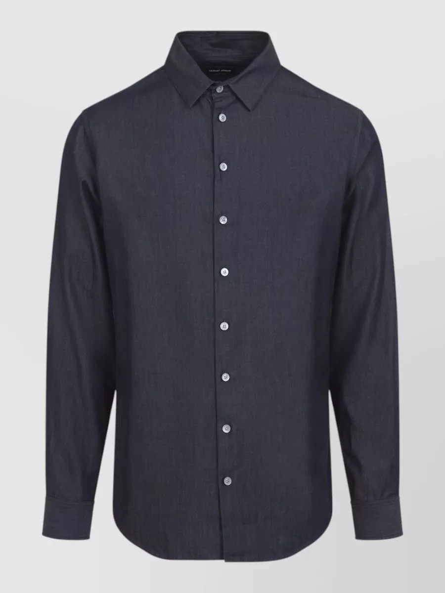 Giorgio Armani denim cotton long-sleeve shirt