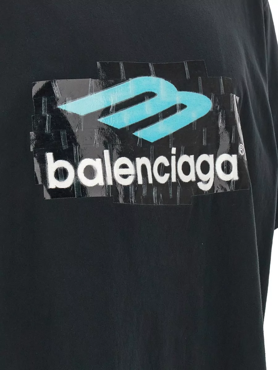 Balenciaga Logo Print Crew Neck Short Sleeve T-Shirt