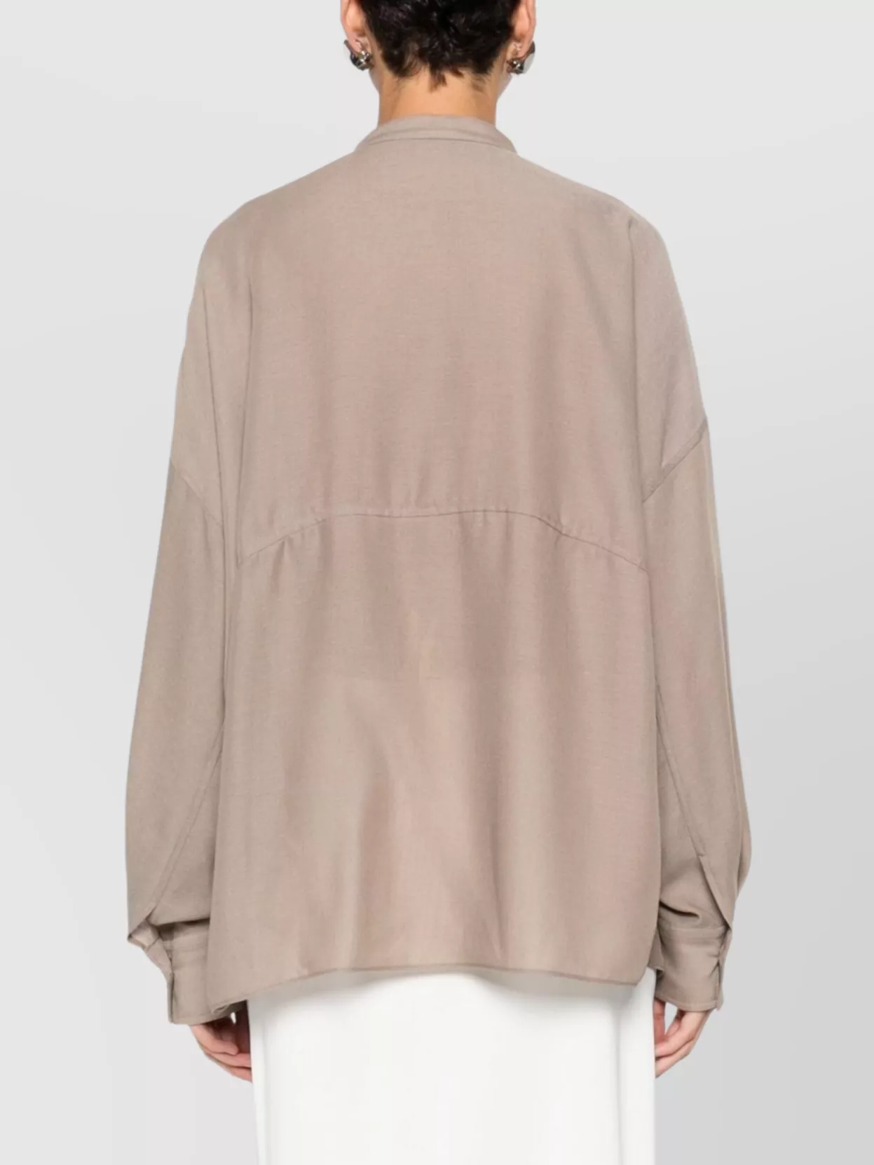 Brunello Cucinelli Relaxed Fit Blouse V Neck Detail In Brown