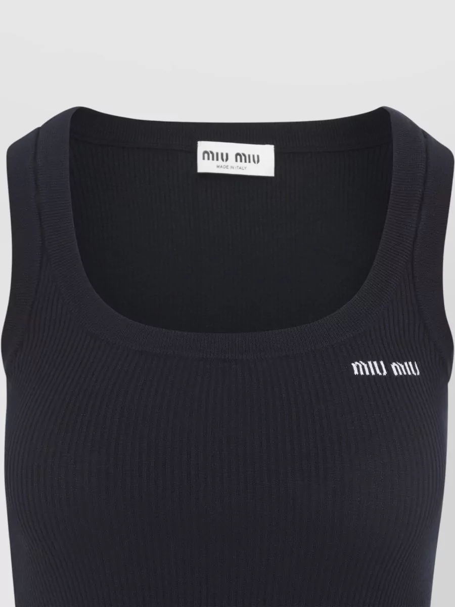 Miu Miu Ribbed Slim-Fit Cotton Tank Top