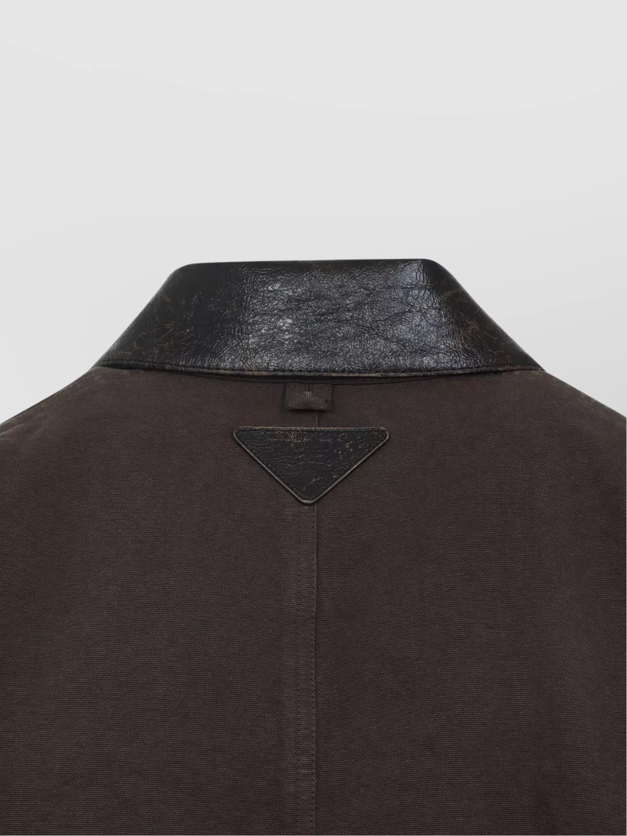 Prada Canvas Cotton Jacket Leather Collar