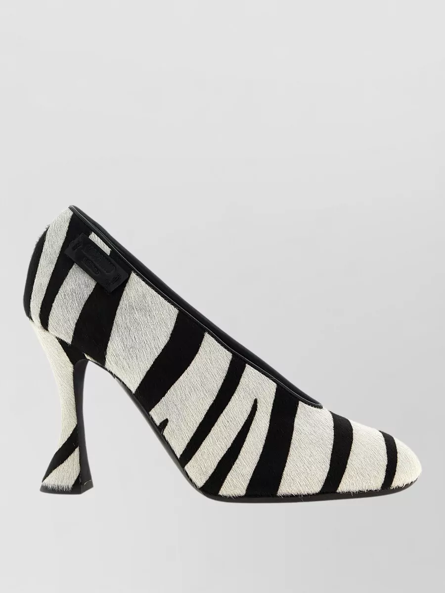 Moschino Leather Zebra Print Pumps