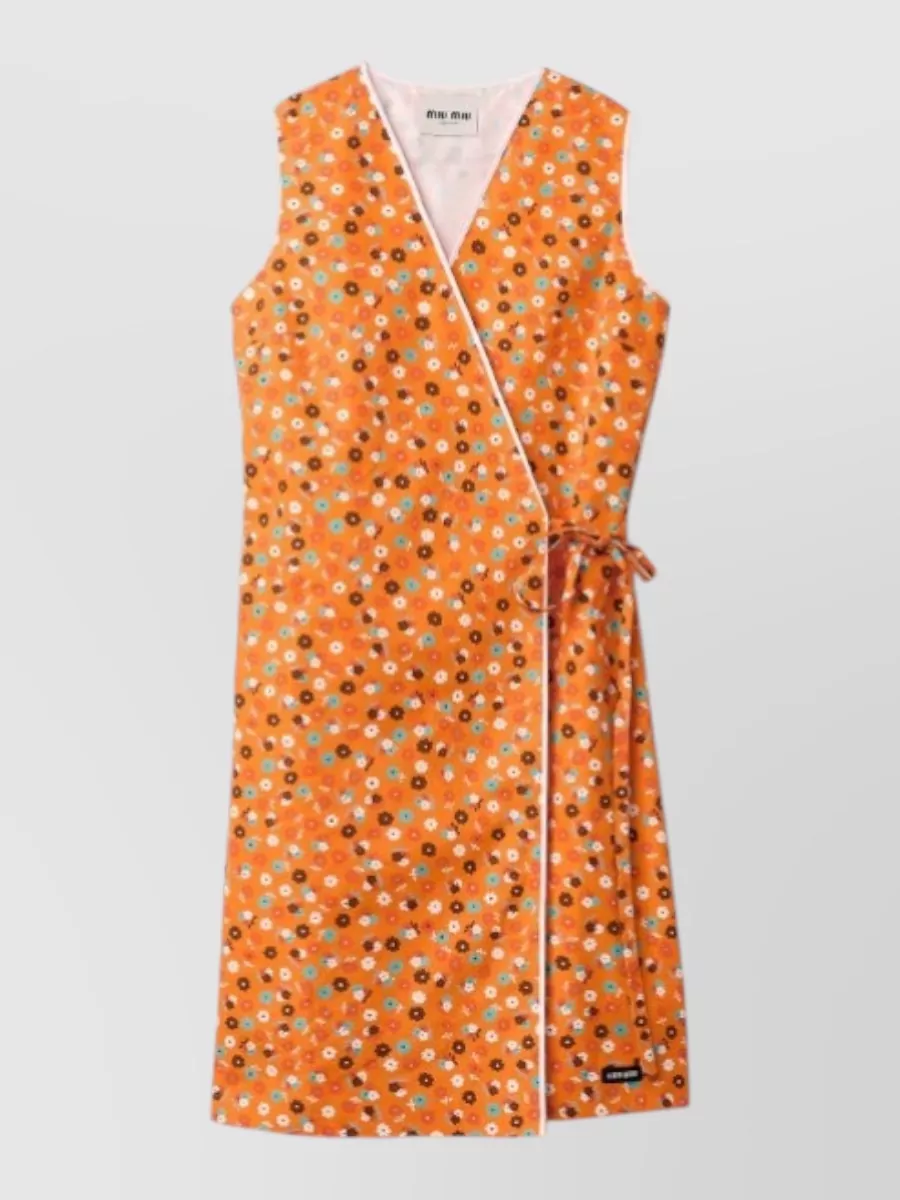 Miu Miu Printed cotton knee-length dress