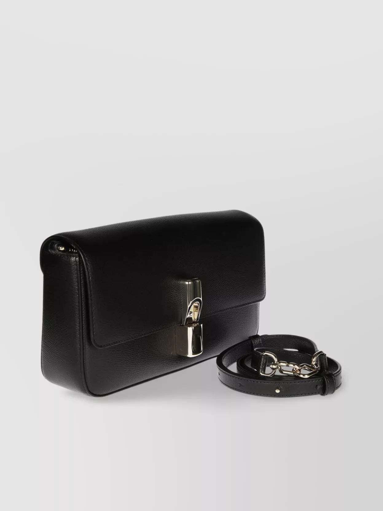 Furla Textured Detachable Strap Metal Crossbody Bag