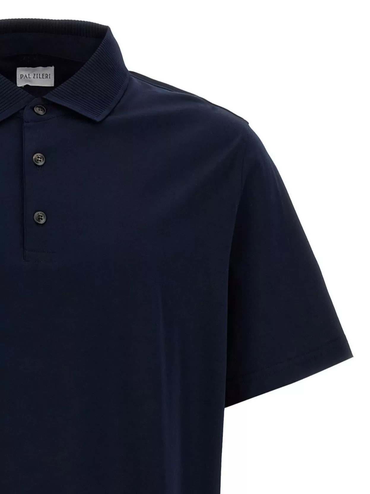 Pal Zileri Ribbed Collar Cotton Polo Shirt With Side Slits