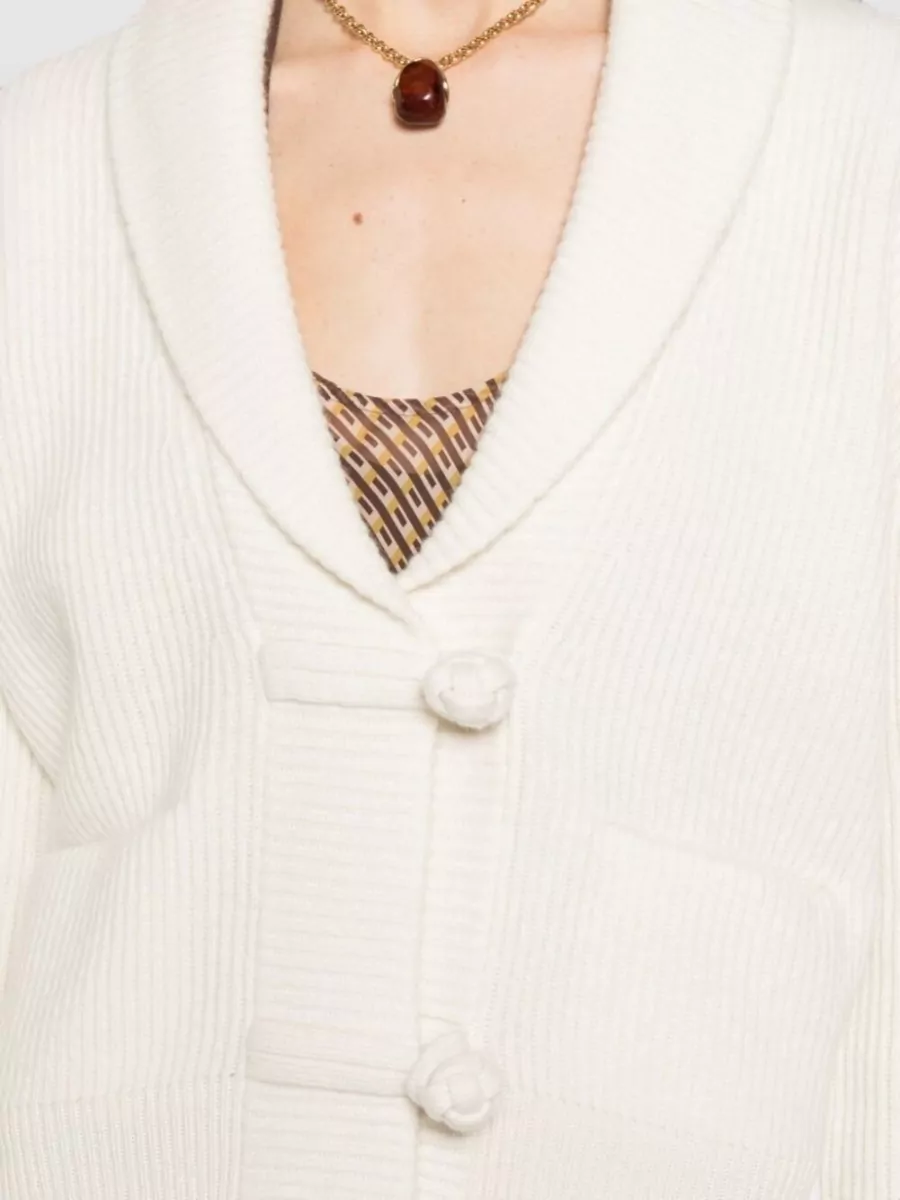 Forte Forte Ribbed Cashmere Blend Shawl Collar Cardigan