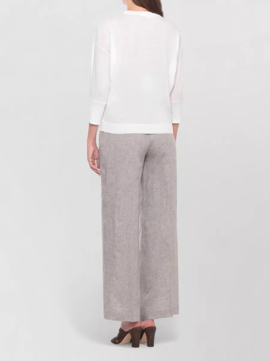 Peserico Wool Crewneck Long-Sleeve Sweatshirt