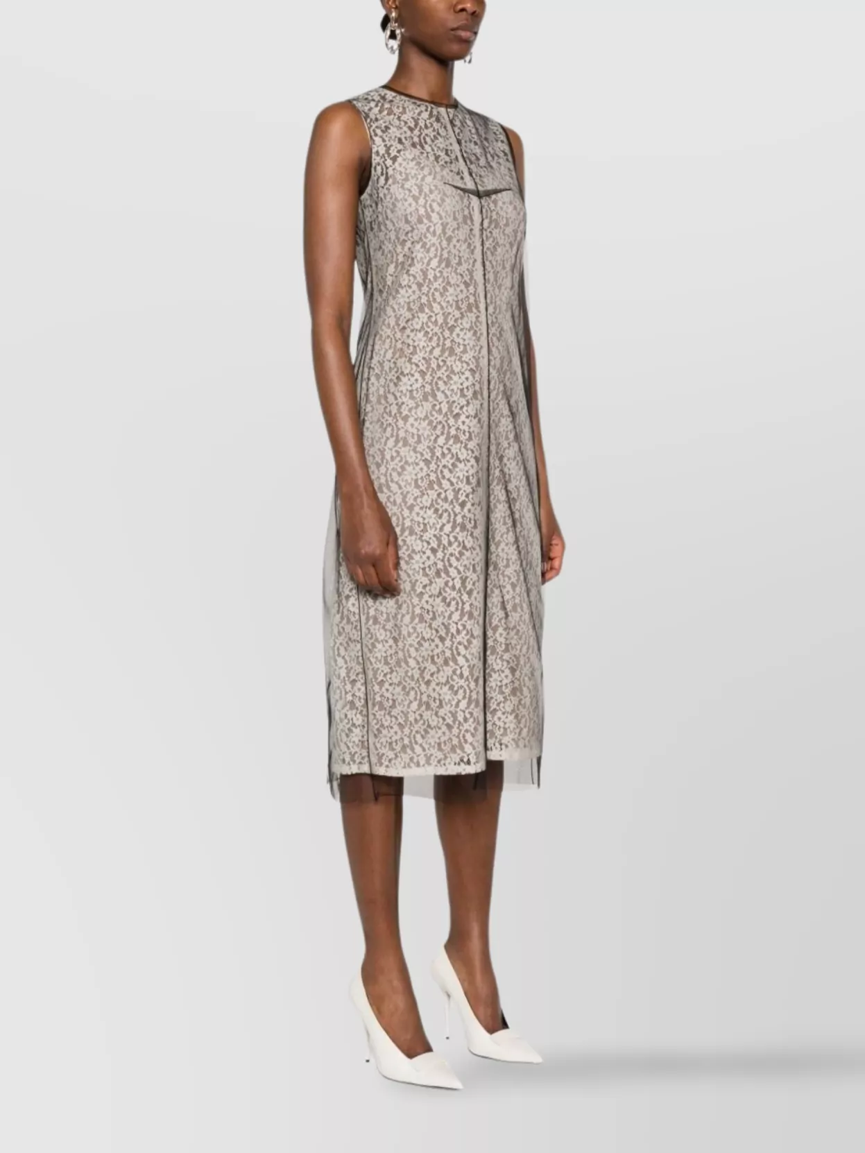 Fendi Lace Overlay Midi Dress
