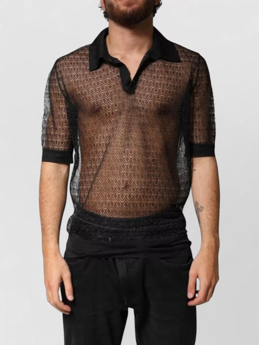 Dolce&Gabbana sheer short-sleeve polo shirt