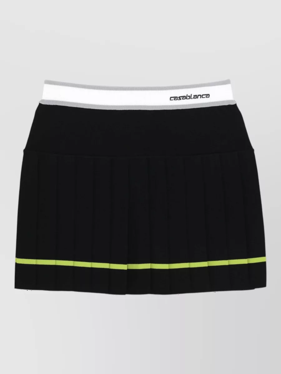 Casablanca Striped Cropped Pleated Skirt