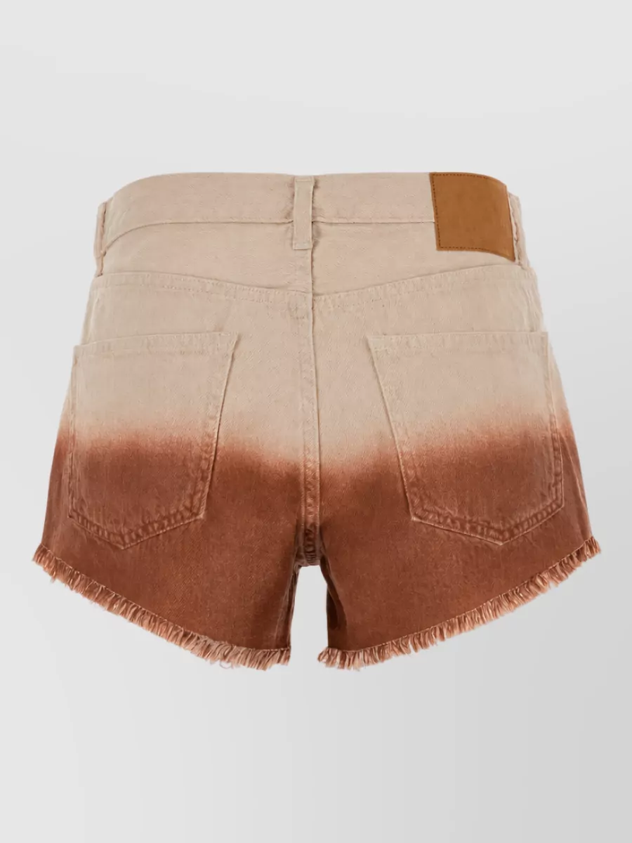 Alanui Two-Tone Denim Shorts