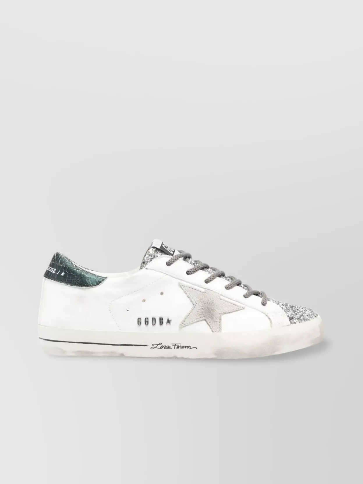 Golden Goose Low Top Sneakers With Glitter And Star Patch